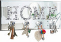 Yalikop Mirrored Key Holder Wall Decor with Heart Hooks, Silver