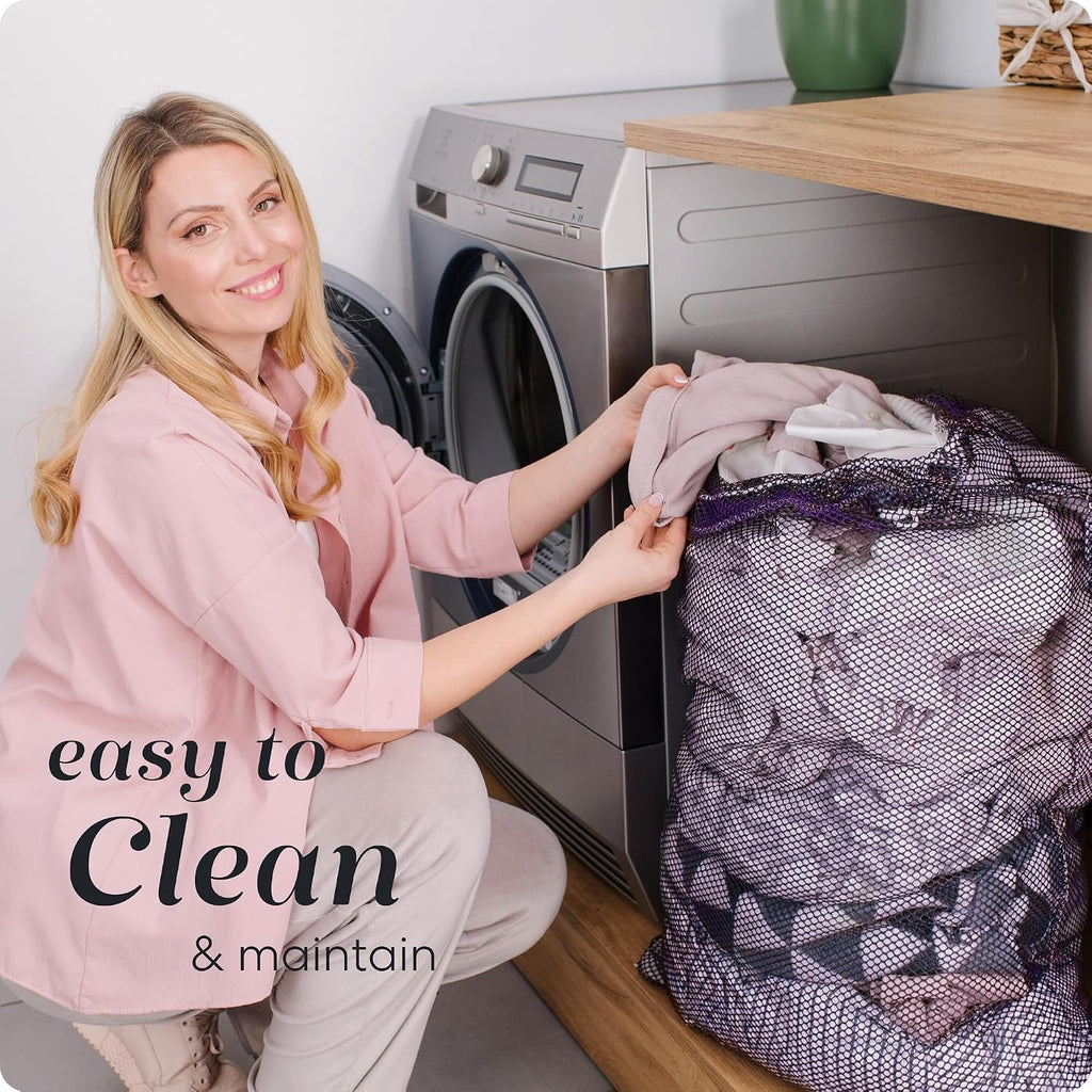 Handy Laundry Mesh XL Laundry Bag 24"x36", Heavy Duty Drawstring, Purple