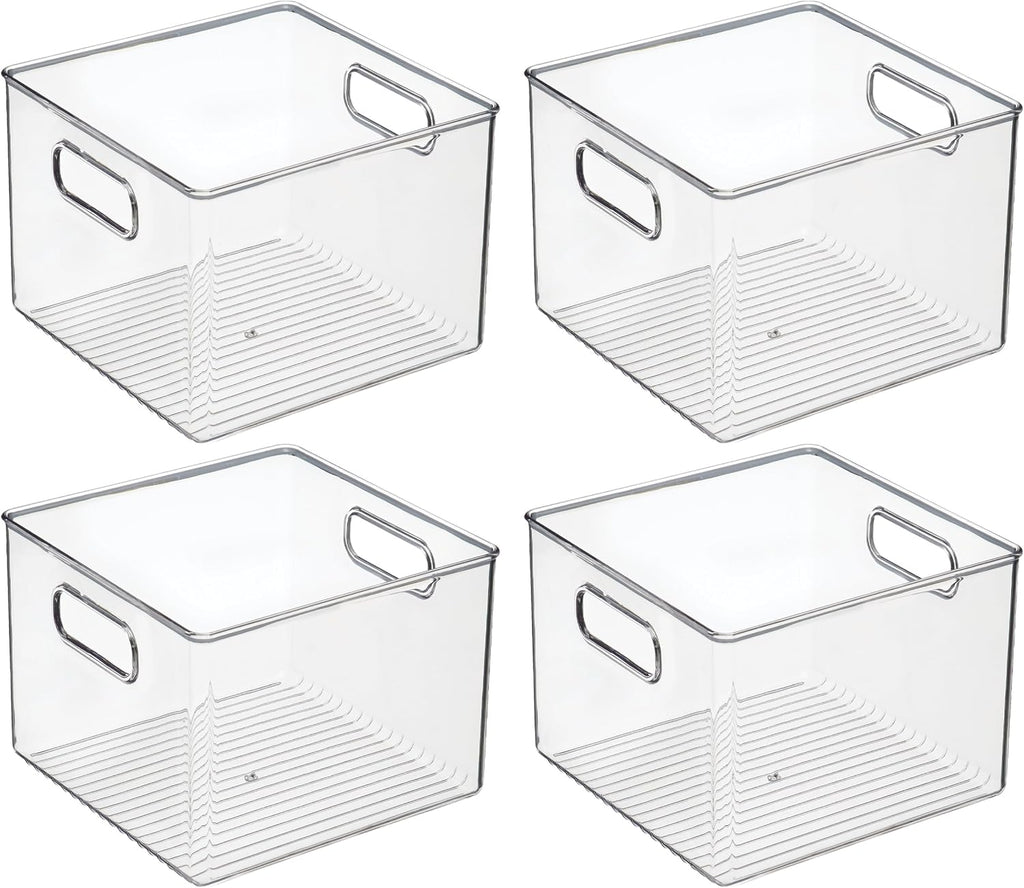 iDesign Clear Plastic Storage Bins, 4-Pack