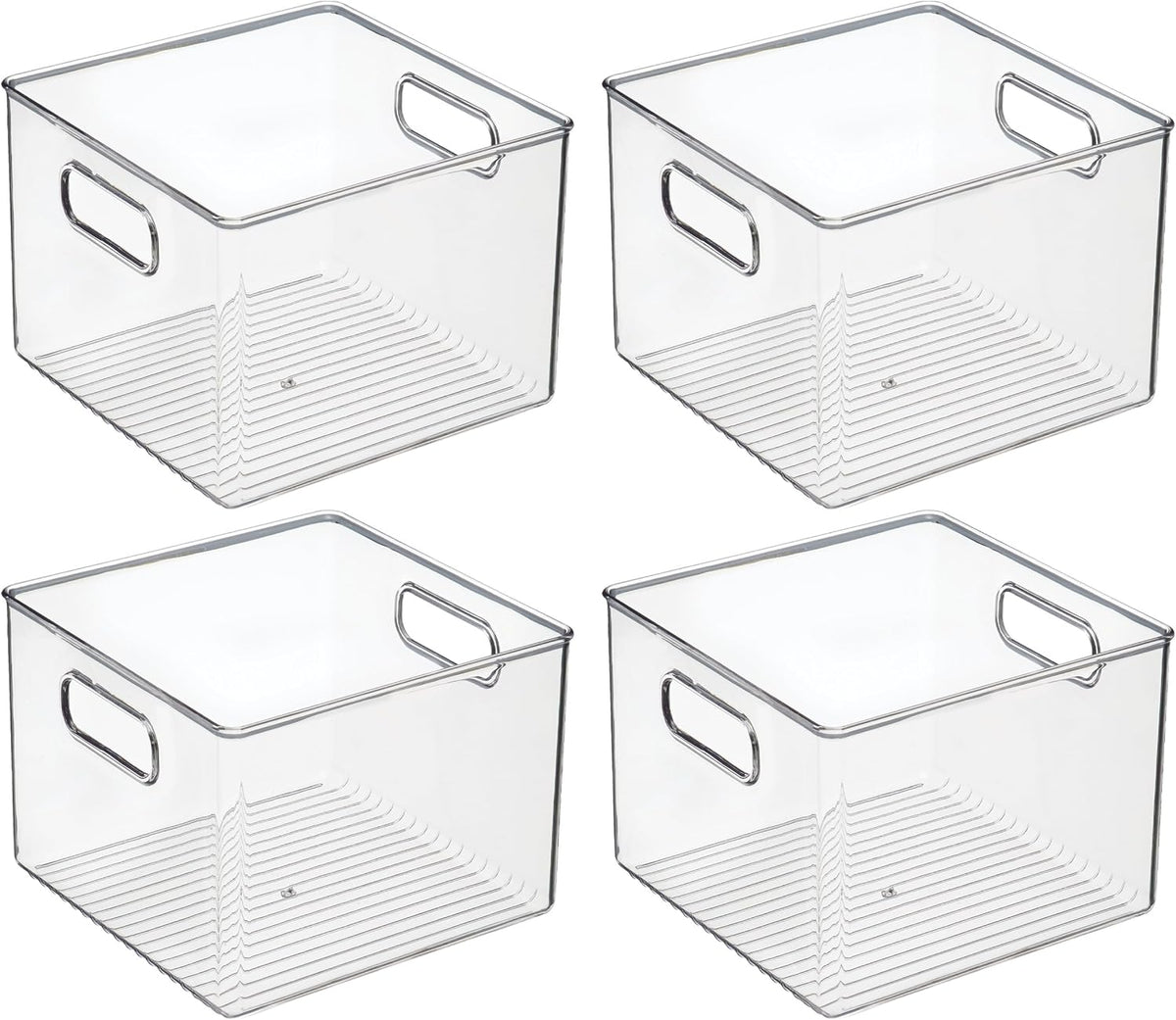 iDesign Clear Plastic Storage Bins, 4-Pack