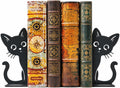 Cat Bookends, Metal Cat Design Book Holder Set of 2, Decorative Bookends for Bookshelf, Office Desk and Home Library