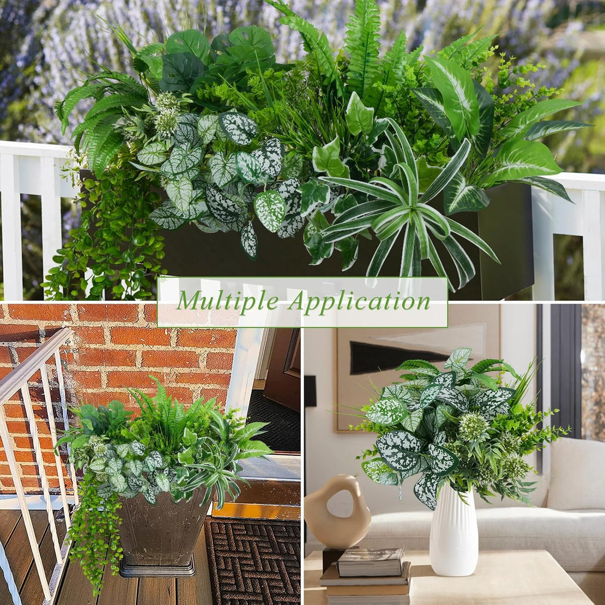 GTIDEA 19Pcs Artificial Plants Outdoor Fake Shrubs Bushes Plastic Plants
