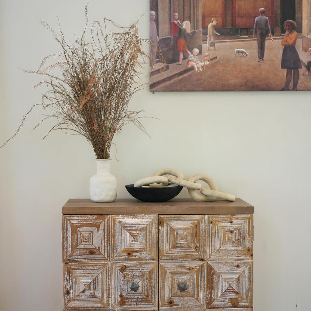 Wooden Decorative Bowl, Farmhouse Centerpiece (Black)