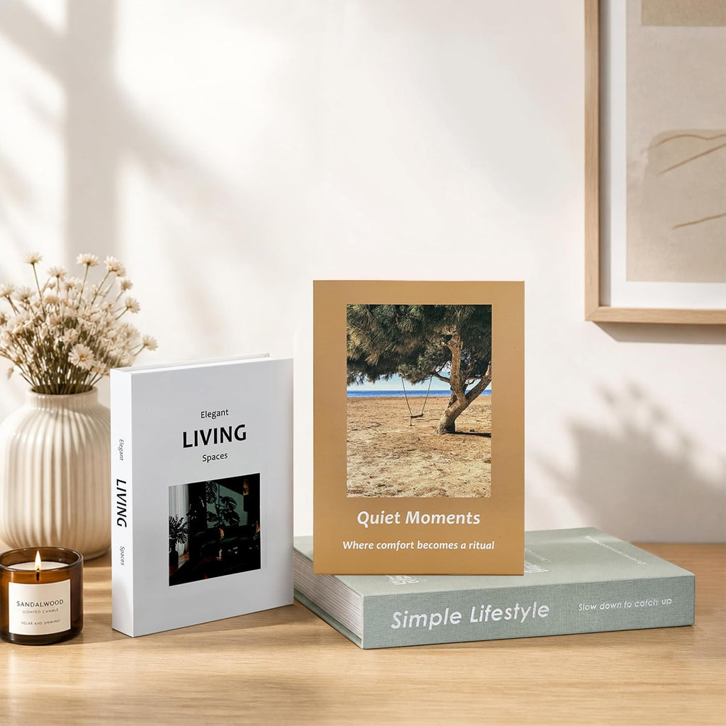 Decorative Books with Hidden Storage, Set of 3 Faux Book Boxes