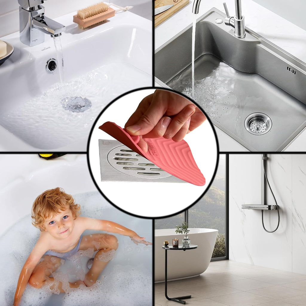 2 Pcs Red Shower Drain Cover Tub Stopper(5.9 x 5.9 Inch)