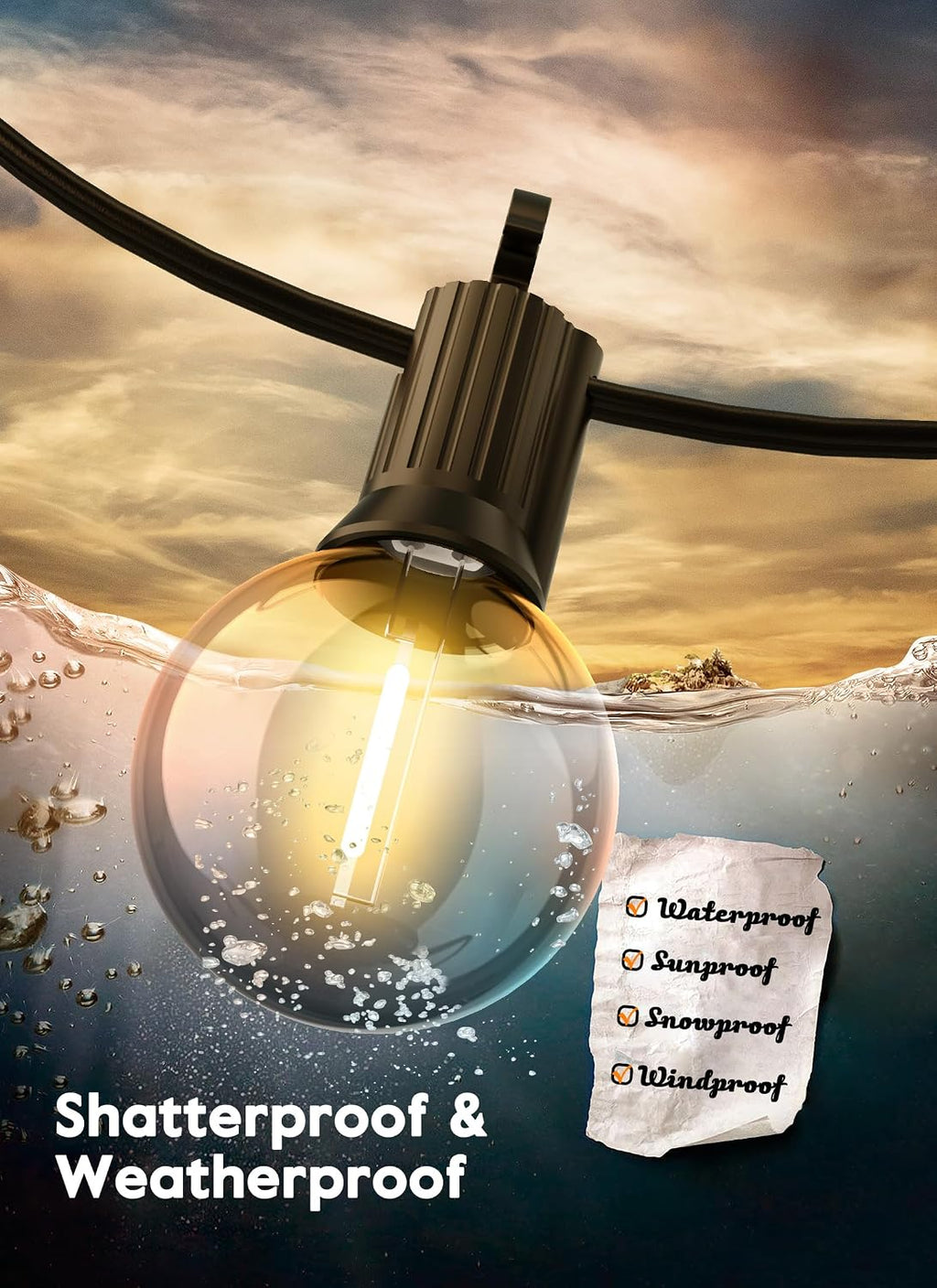 Brightown 10 Pack G40 LED Replacement Bulbs, E12 Base, 2200K, Warm White