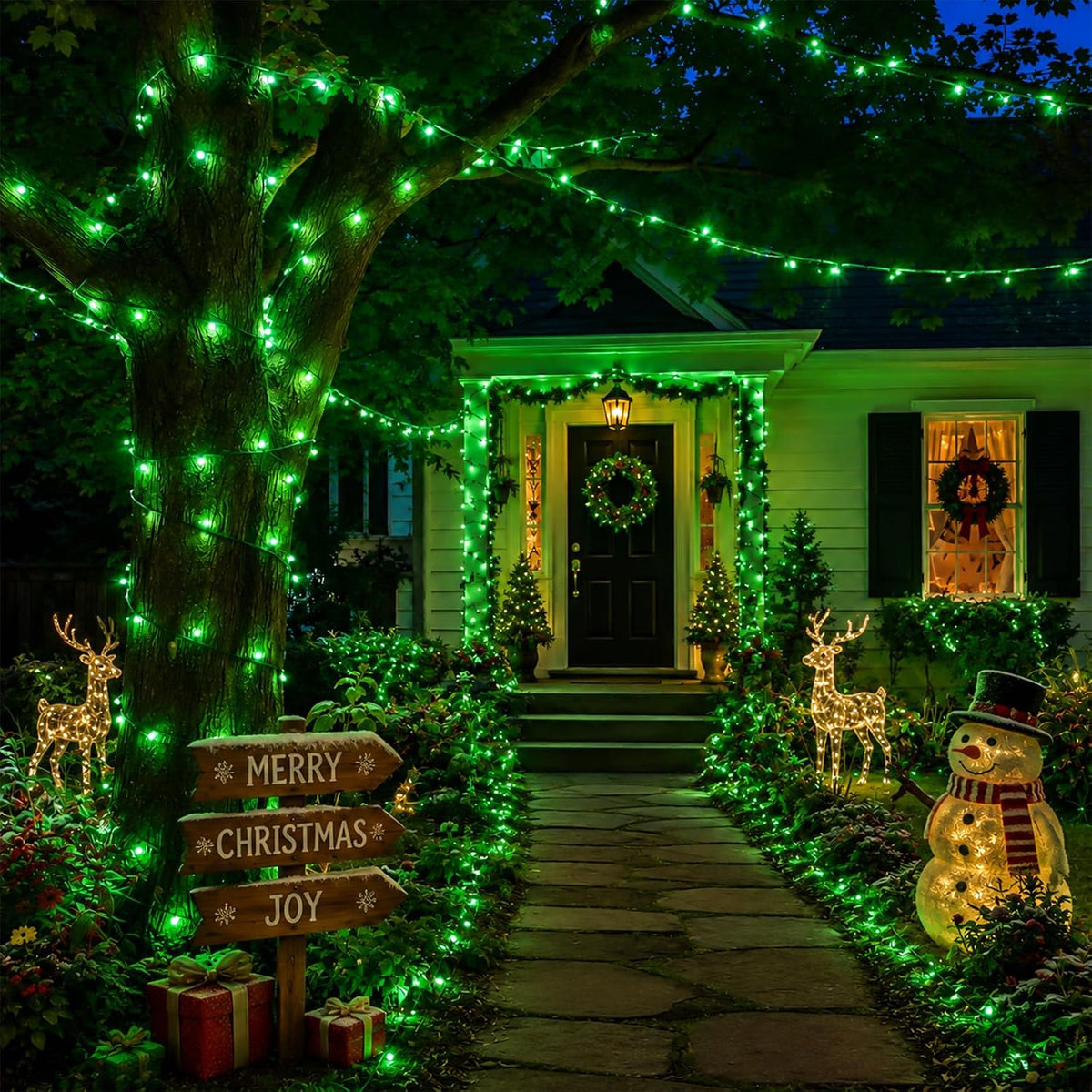 YEGUO 328ft 1000 LED Green Halloween String Lights