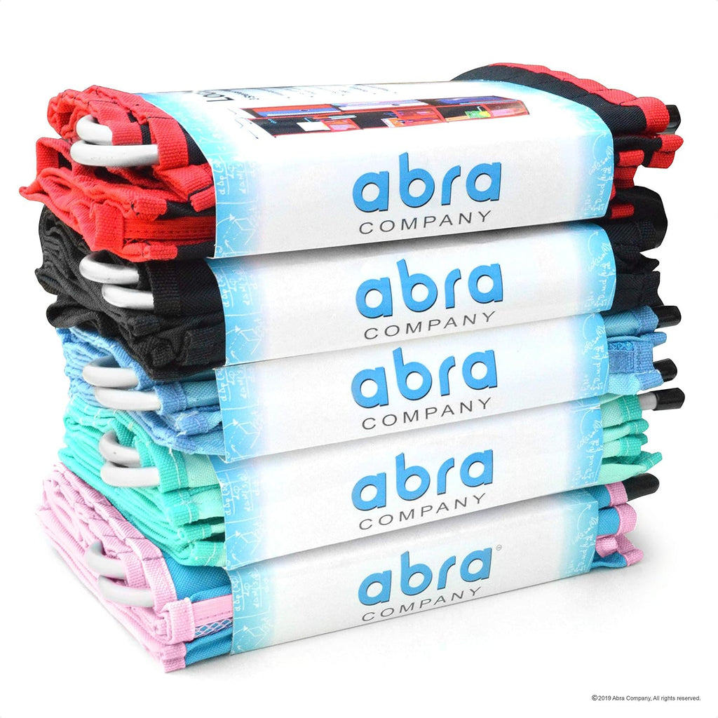 ABRA® 2 Shelf Hanging Locker Organizer for School, Work, Gym, Storage | Deep Shelves 6.5”x 9”| Eco-Friendly Fabric Healthy for Children (Black/Red)