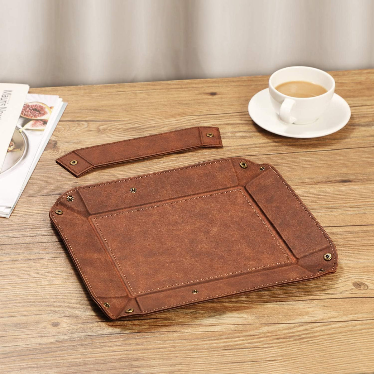 SITHON Valet Tray Desktop Storage Organizer with 2 Compartments