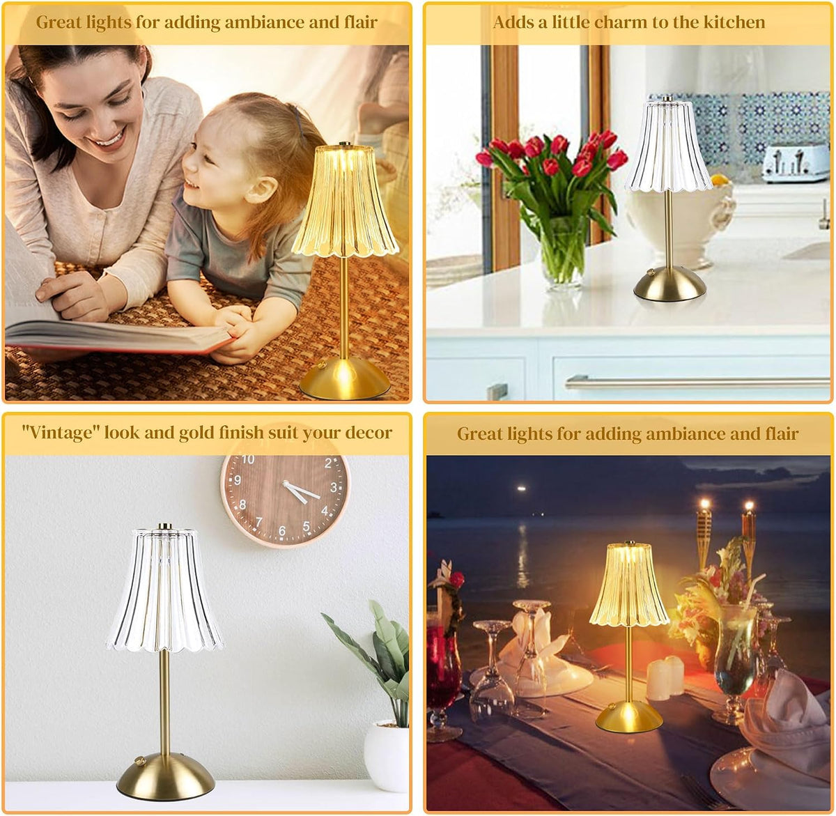 Cordless Table Lamp Rechargeable Desk Lamp for Nightstand,Bedside,Kitchen,Living Room High Capacity Battery Powered-2600mAh
