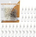 NACETURE Stainless Steel Curtain Hooks with Rings, 30 Pack