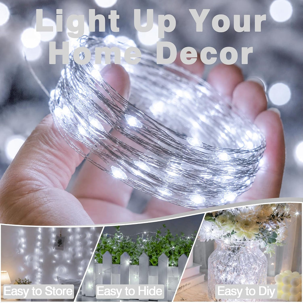 66FT 200 LED Plug in Fairy Lights with 13 Modes & Timer, Cool White