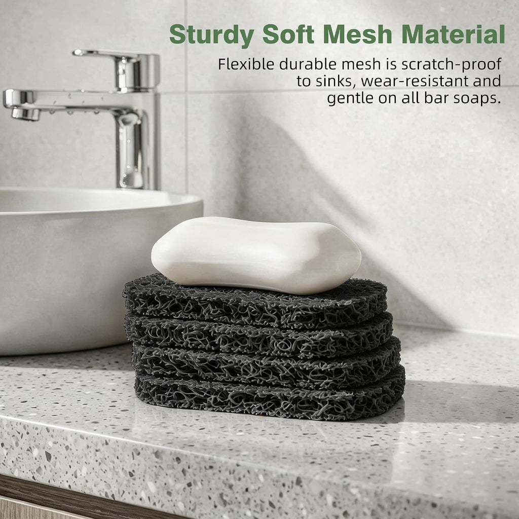 Soap Holder Pad，Soap Holder for Kitchen & Bathroom， Non-Slip Soap Lifting Pads for Soap Dish (Black)