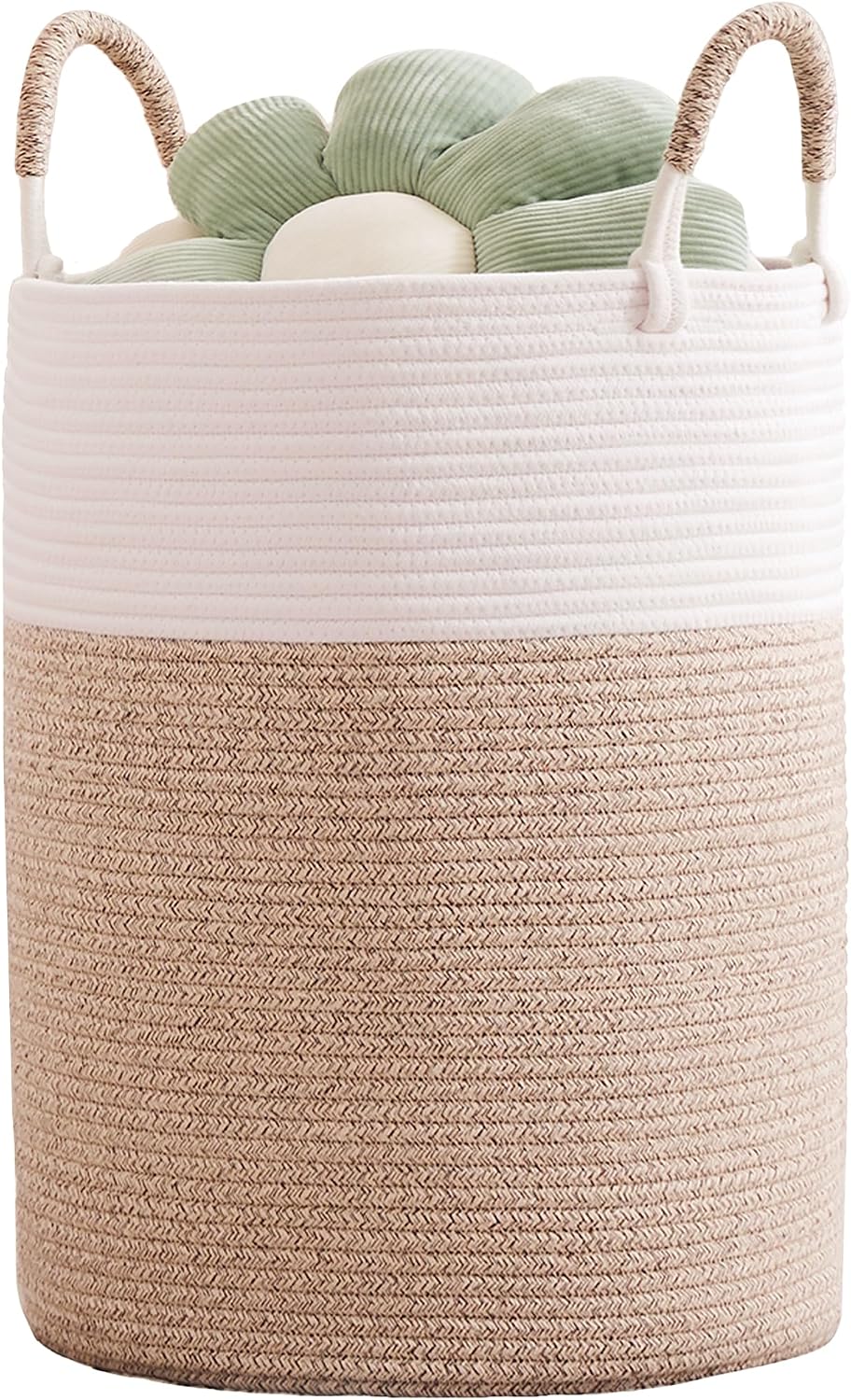 Cotton Rope Laundry Basket Large 80L Tall Woven Hamper