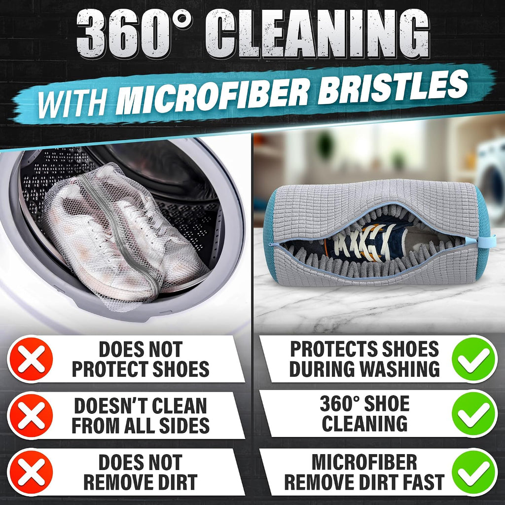 2 Pcs XXL Shoe Washing Machine Bag, Tennis Shoe Laundry Bag, Gray