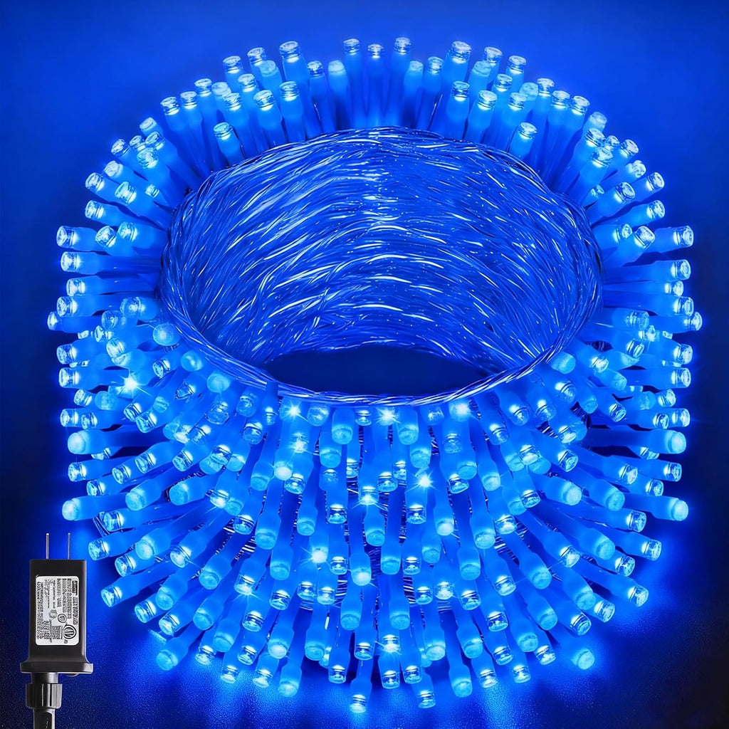 66Ft 200LED Blue Christmas Tree Lights String Light Indoor