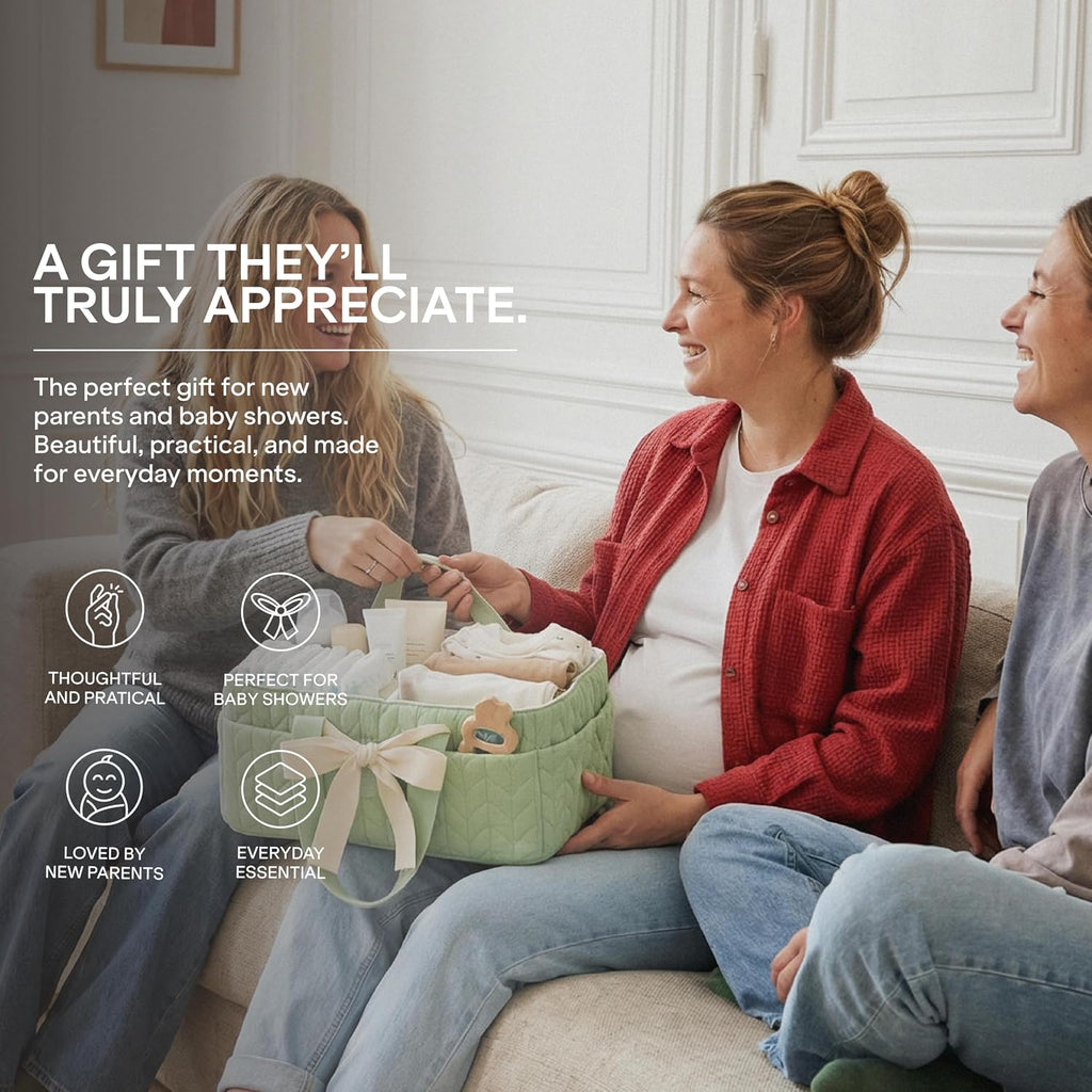 Koala Babycare Baby Diaper Caddy Organizer - Large Portable Nursery Storage Baby Basket with Handles for Newborn Essentials, Diapers, Wipes - Changing Table Caddy Organizer for Boy & Girl