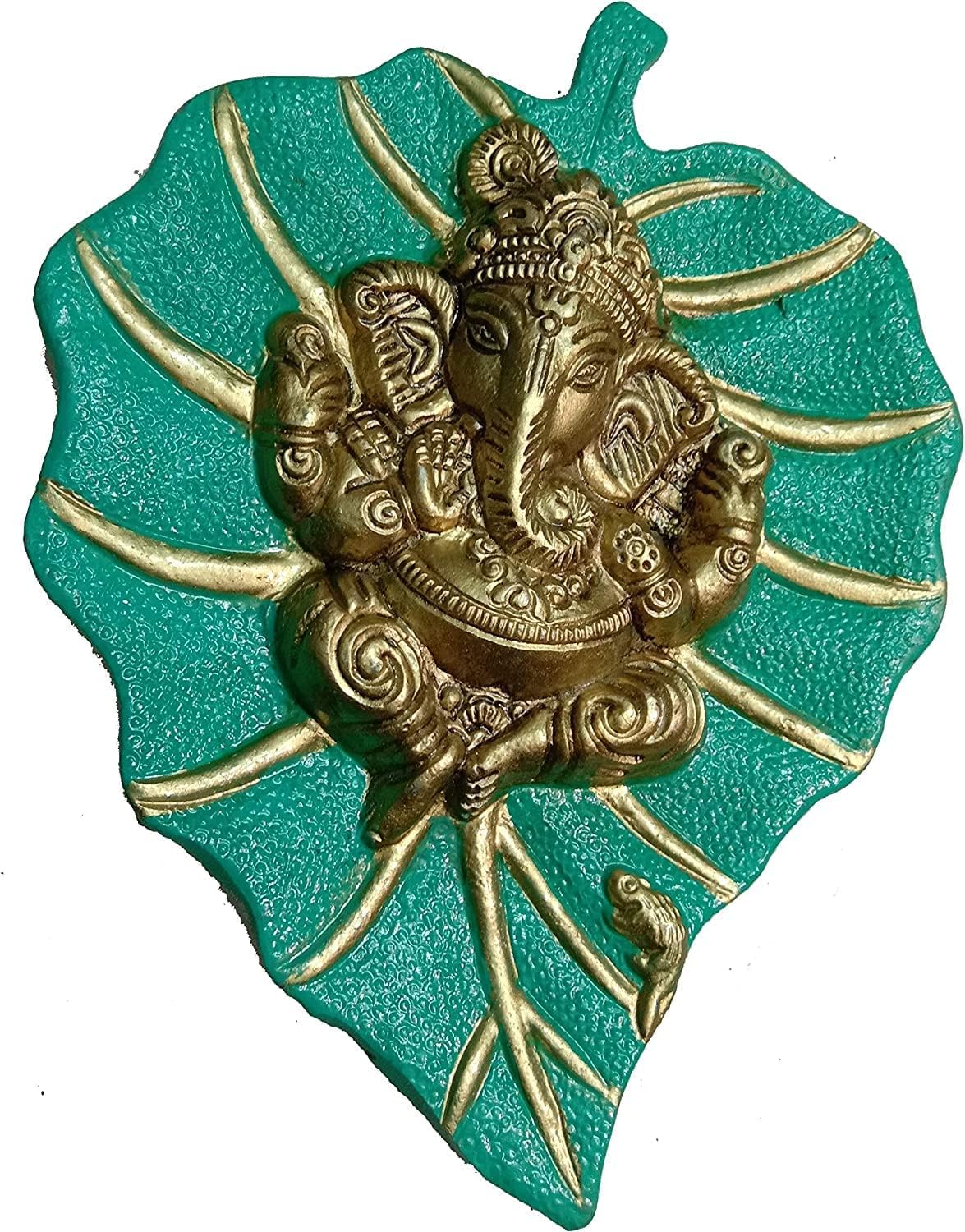 Craft Trade Metal Wall Decor - Living Room Metal Wall Hanging Show Pieces for Home Decor - Vastu Items for Home for Good Luck - 7.5x6 Inches - Light Green