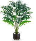 Der Rose 28" Fake Palm Tree, Artificial Plants Indoor with Black Gold Pot