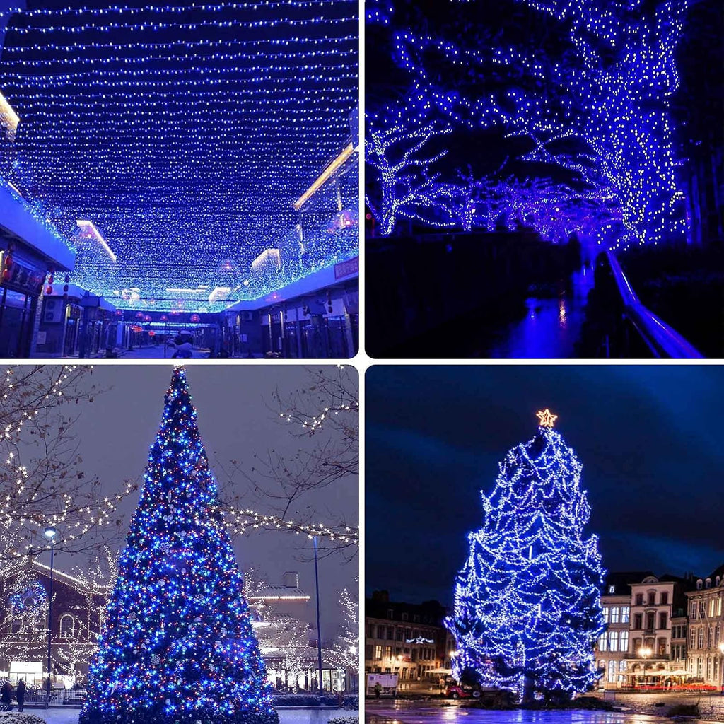 Solar String Lights Outdoor 2 Pack 170FT 480 LED Solar Christmas Light Blue