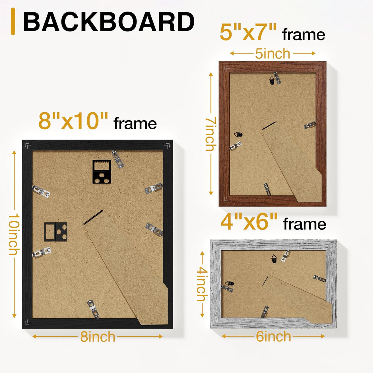 Vittanly 20 Pack Gallery Wall Frame Set, Black, Walnut Brown, Grey