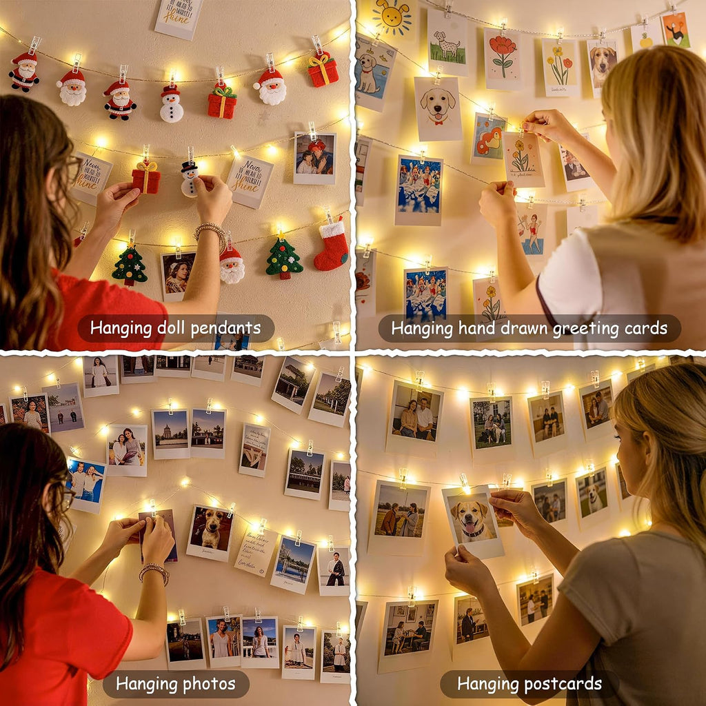 JMEXSUSS 100LED Photo Clips String Light, 33ft Fairy Lights with 50 Clips