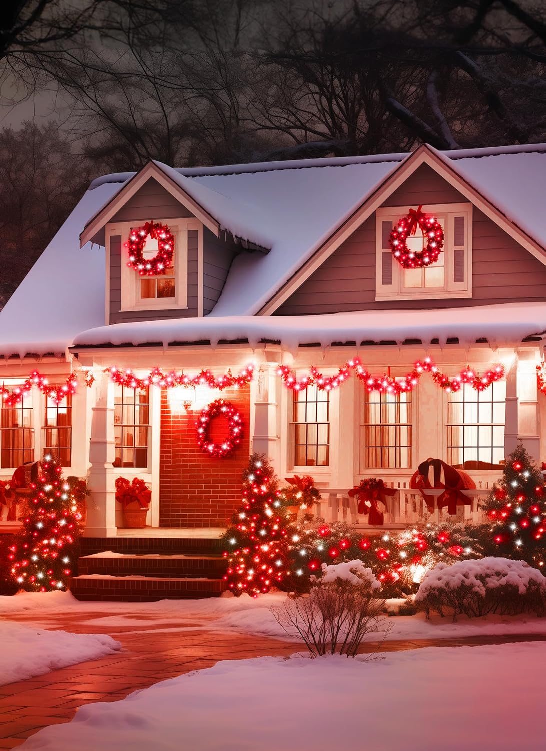 Minetom Solar Christmas Lights Outdoor Waterproof, 2Pack Total 80FT 200 LED