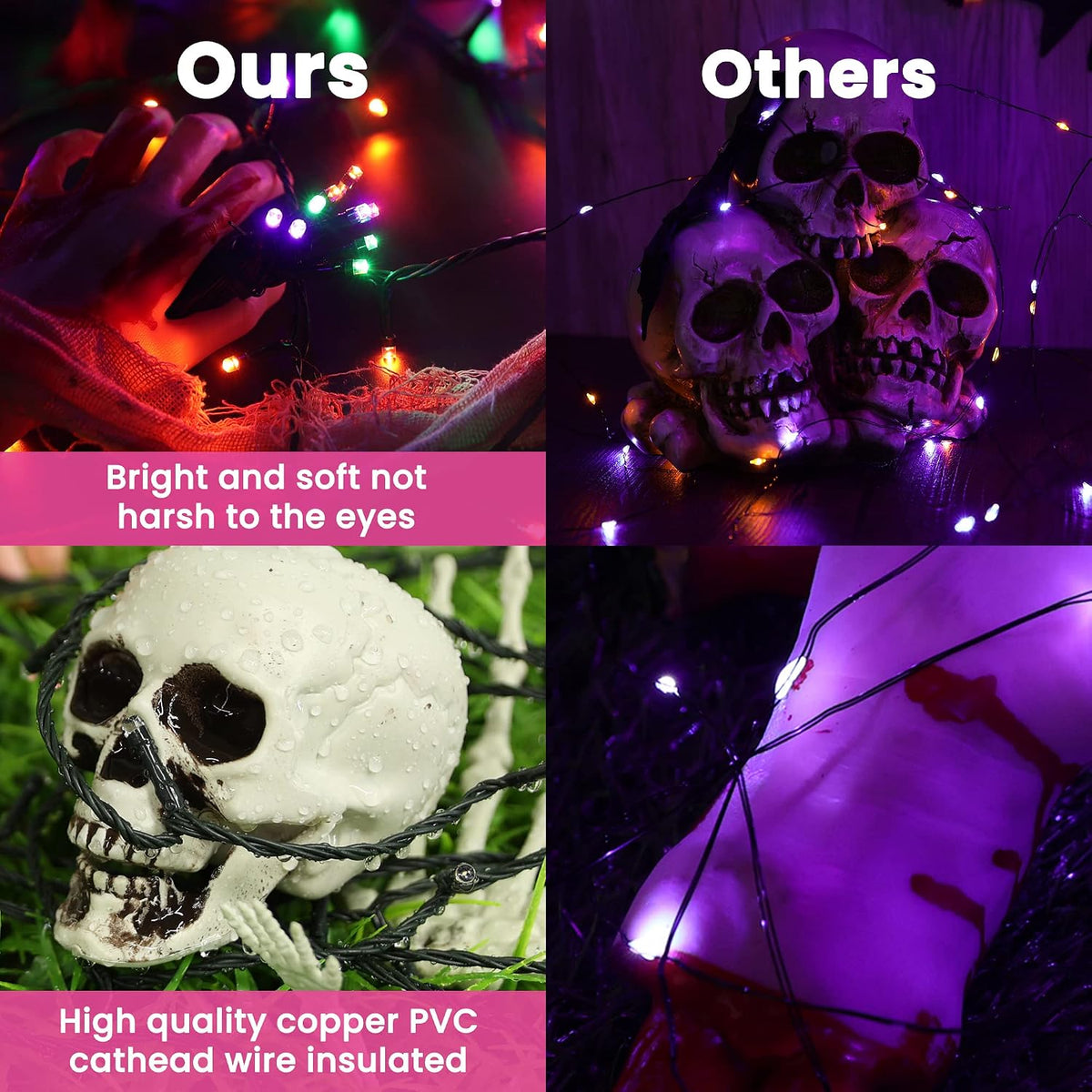 Halloween Lights Indoor, 82ft 200 LED Halloween String Lights with 8 Modes