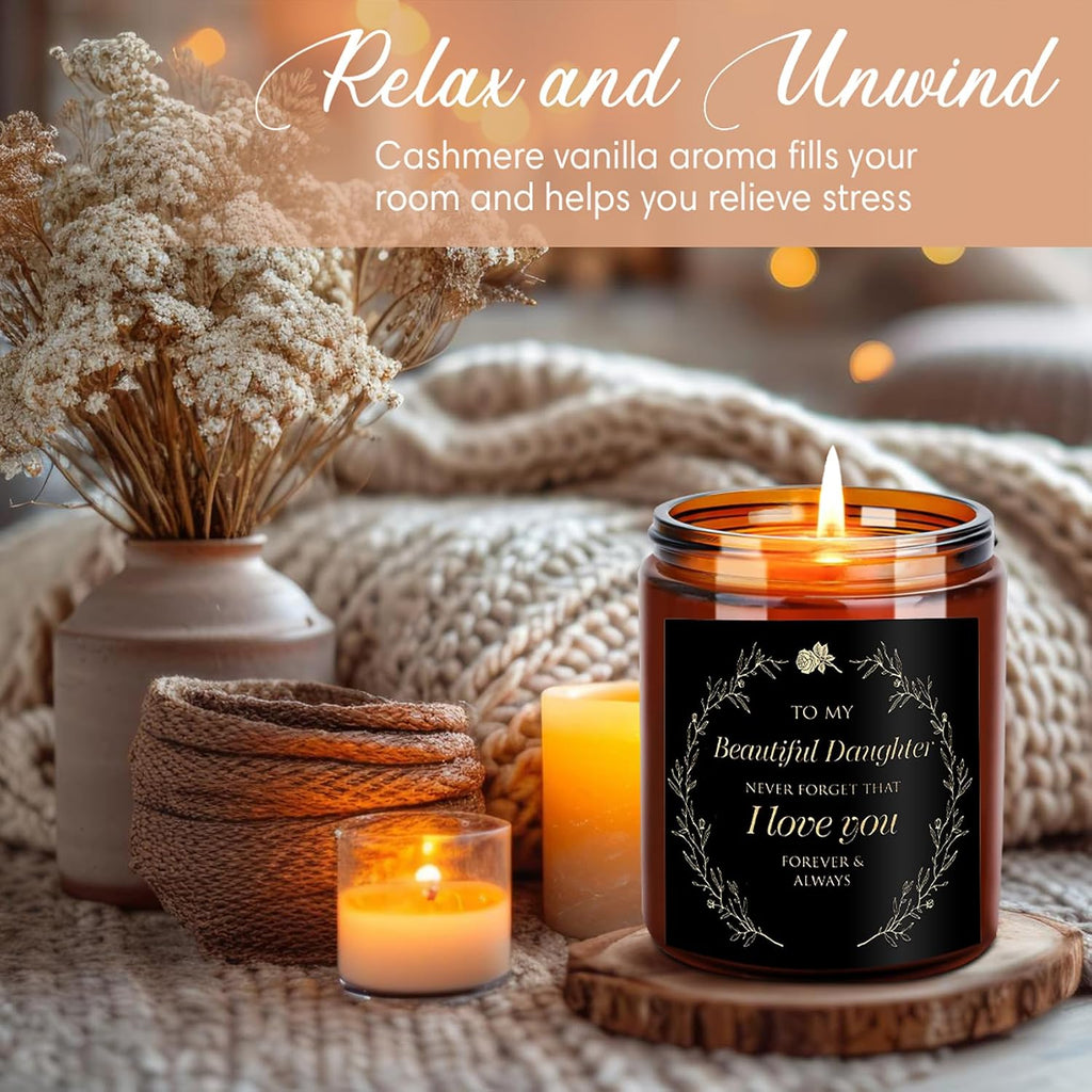 Happy Birthday Gifts for Women Men - Sending Love Hugs Relaxing Birthday Candle for Mom Sister Girlfriend Bestie Daughter Aunt - Best Gift for Her - Cashmere Vanilla Scented Soy Jar Candle