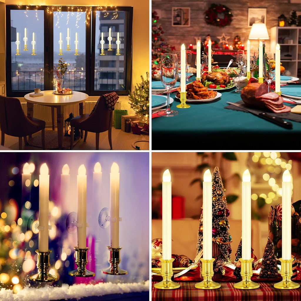 Verdenu 2 Pack Christmas Window Candles with Remote Timer