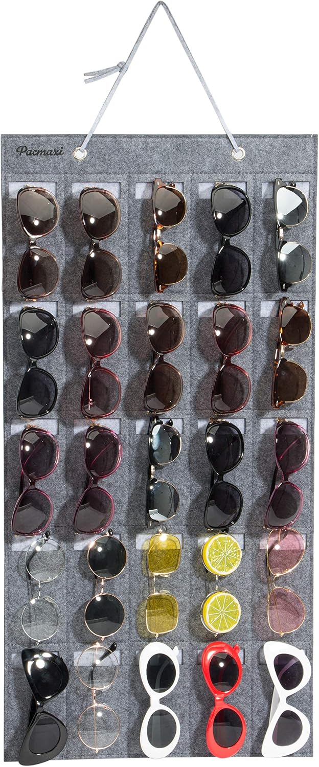 PACMAXI Wall Mounted Sunglasses Storage Organizer Sunglasses Display