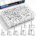 mxuteuk 630PCS Cable Clips with Steel Nails,4/5/6/8/10mm Round and 5/6mm Square White Cable Wire Clips,Wall Clips for Cords,Cable Cord Clips for RG6 RG59 CAT6 RJ45