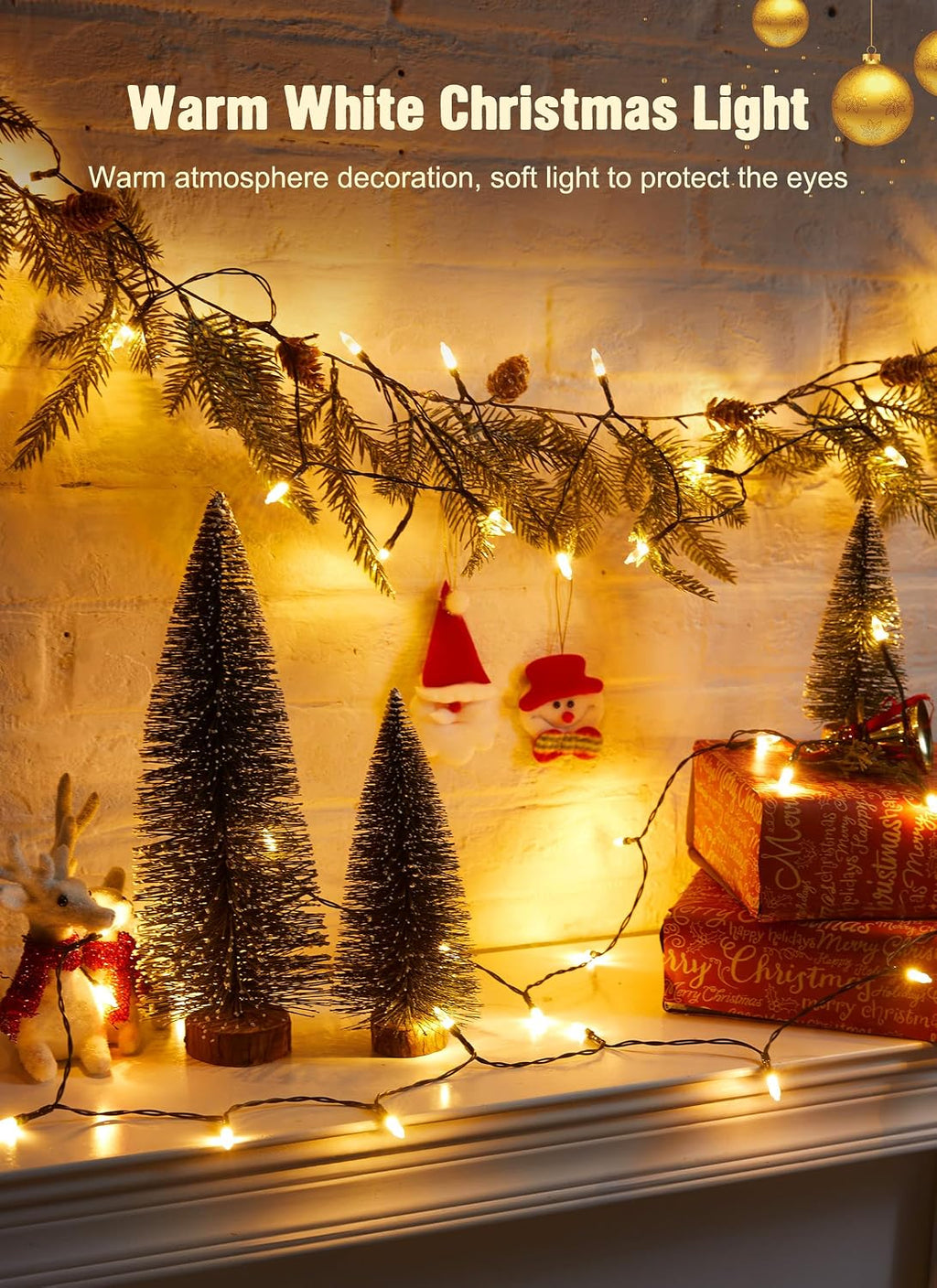 Brightown Battery Operated Christmas String Lights with Timer 2 Pack