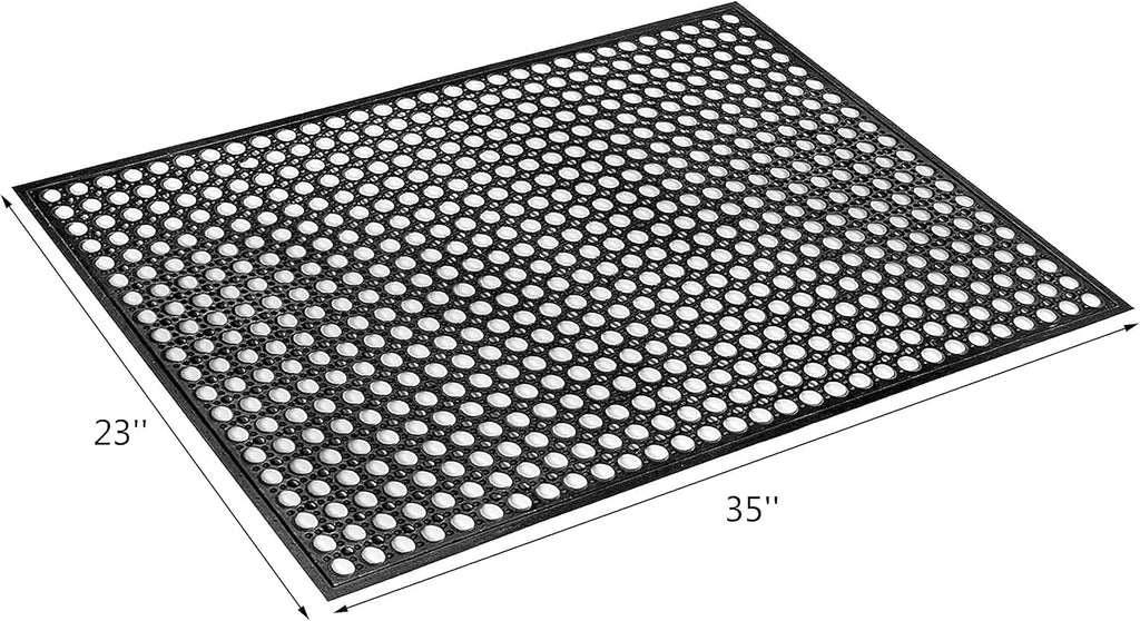 Yesland Rubber Door Mat 36 x 24 Inches, Durable Restaurant Kitchen Non-Slip Bar Drainage Utility Floor Mat, Ideal Entry Way Doormat for Home and Garden & Indoor Outdoor Wet Area