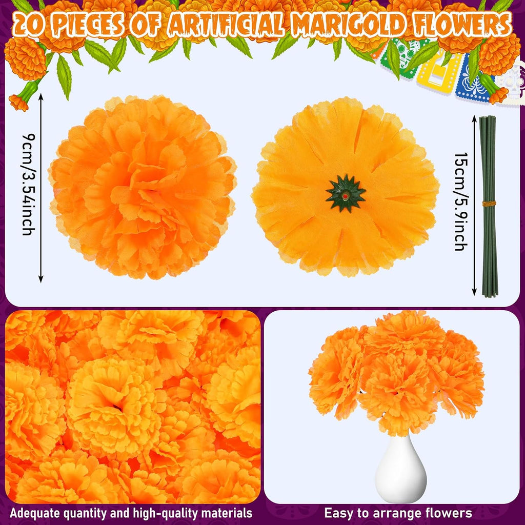 Jetec 28 Pcs Dia De Los Muertos Altar Kit 10" Day of The Dead Decor, Arched