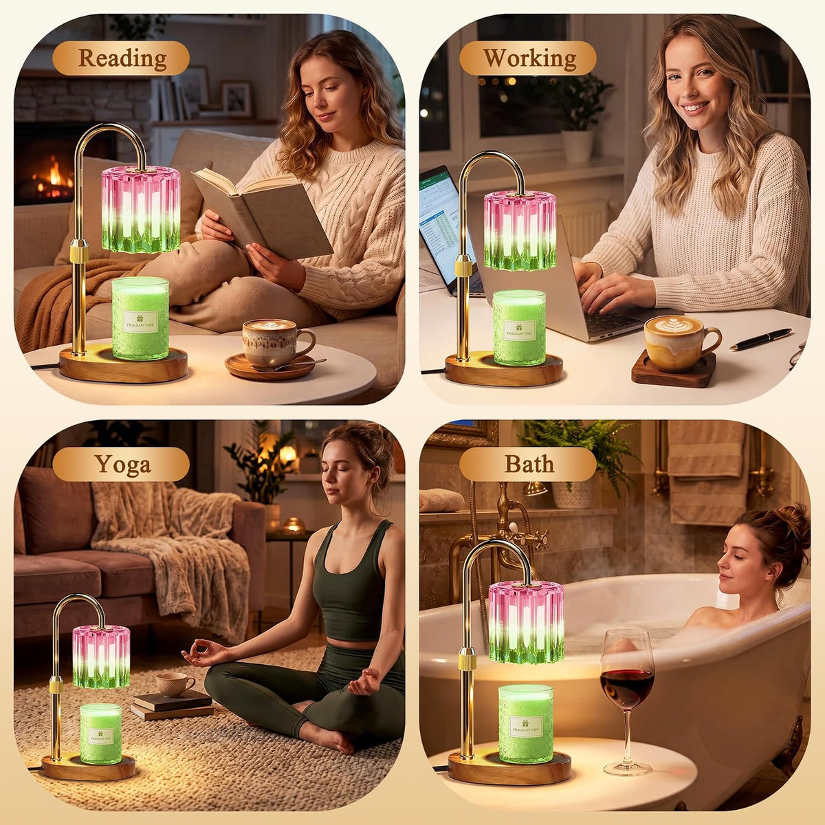 Candle Warmer Lamp, with Timer Dimmer Adjustable Height, Home Decor, Room Decor, Wax Melt Warmer for Candles, Gifts for Mom, Gifts for Mother's Day, Birthday Gifts for Women