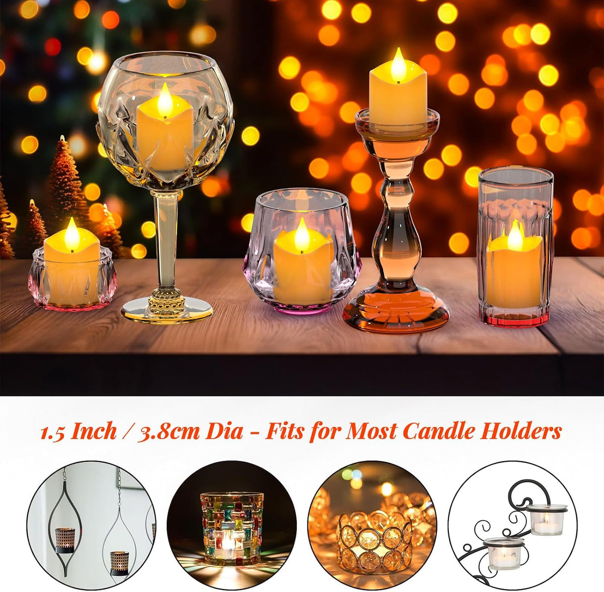 PChero Rechargeable Flameless Candles with Remote Timer, 12 Pack