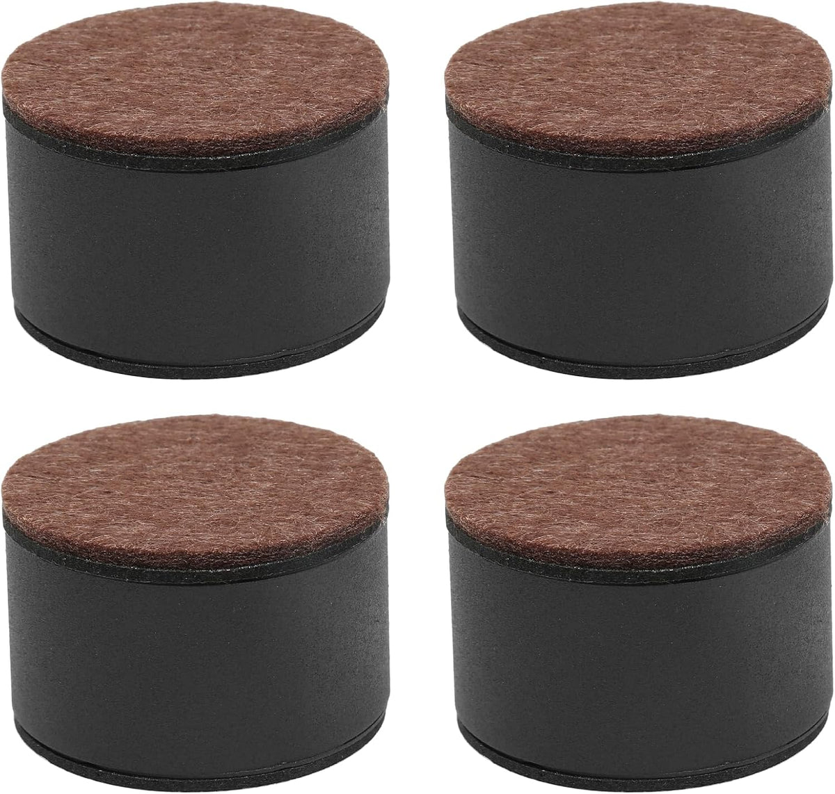 Biaungdo 4 Pcs Self-Adhesive Furniture Risers, 1.5", Black