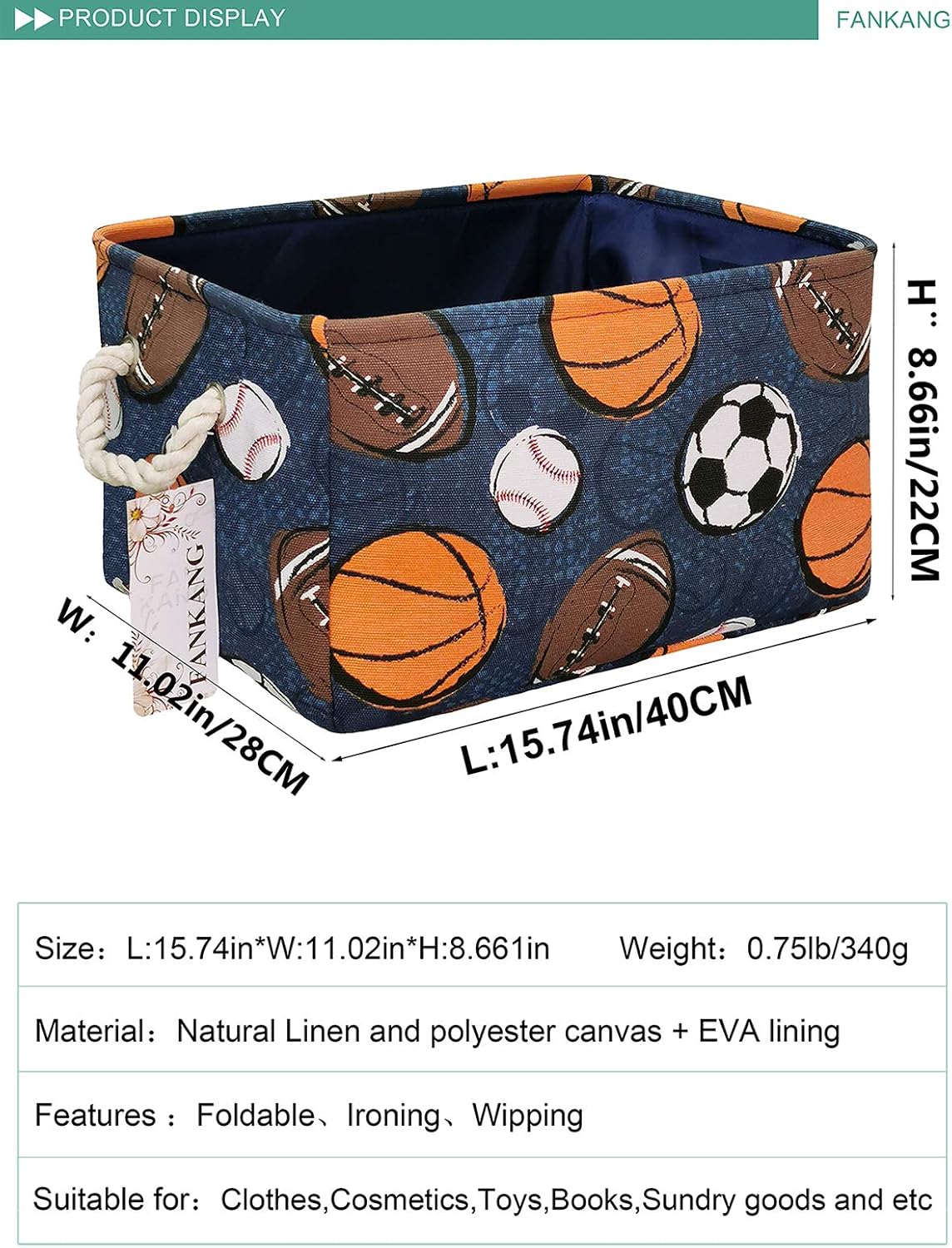 Rectangular Laundry Basket Navl-ball game