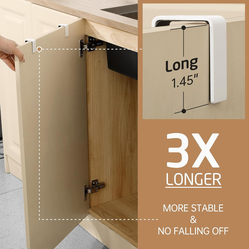 KES Over Cabinet Door Towel Bar Fit 1" Thick, Kitchen Towel Holder, White