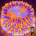 LAMPHOME Purple and Orange Halloween Lights, 99Ft 300LED Mini String Lights, Fairy Lights Connectable Christmas Tree Lights Decorations for Outdoor Indoor Patio Home Party Garden Yard Decor