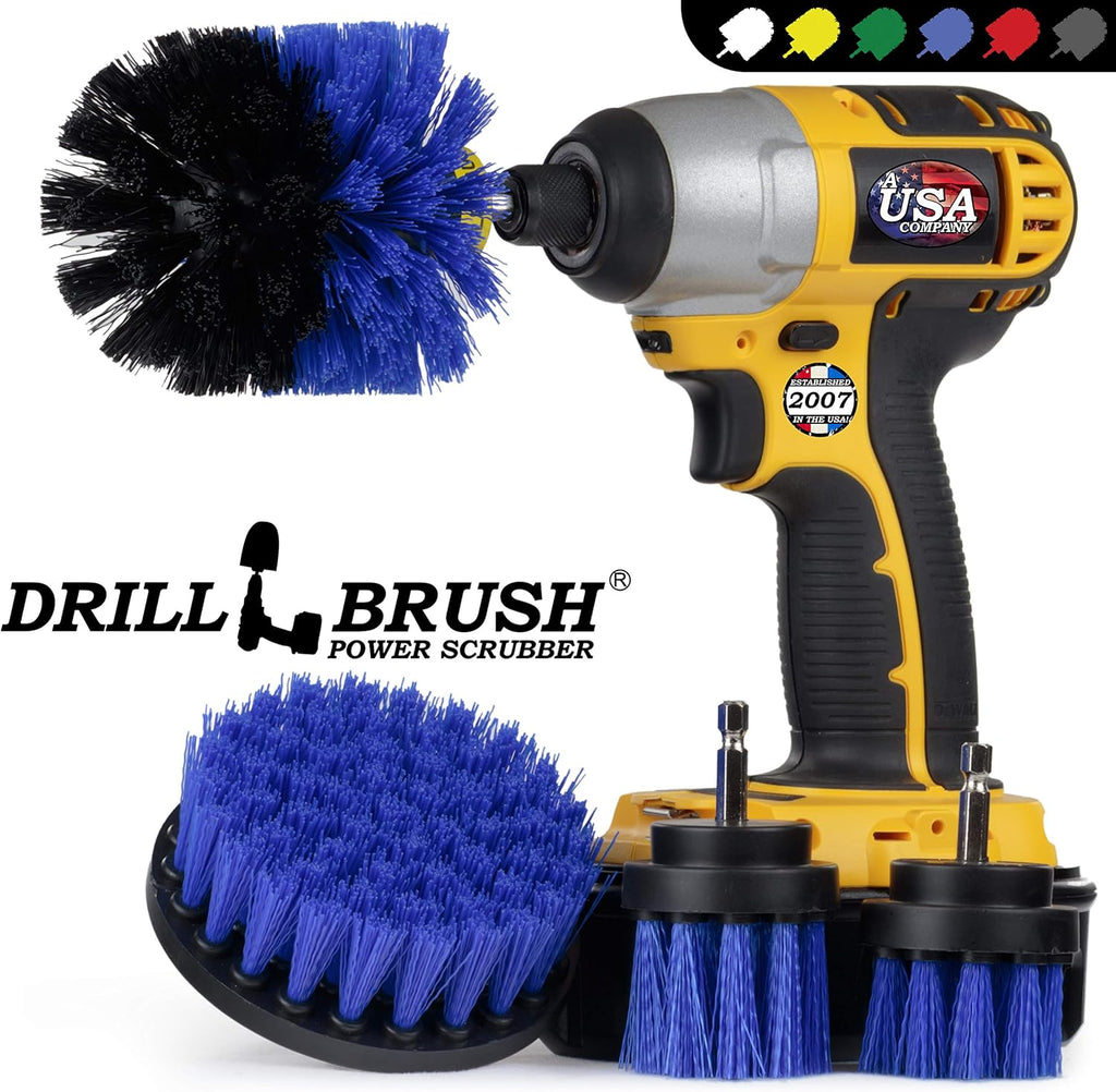 Marine Cleaning Supplies - Brush Kit for a Clean Boat - Boat Accessories - Tank Cleaner Tool Set - Hull and Deck Scrubbing Set - Professional Pool Cleaning Brushes - Aquarium Scrubber - Water Vessels