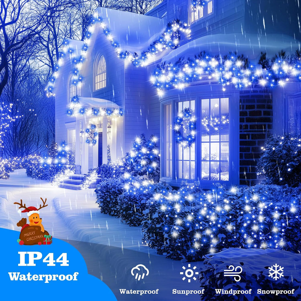 Brightown Christmas Lights Battery Operated, 4 Pack Total 66FT String Light