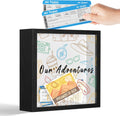 Adventure Fund Frames Box, Wooden Black Photo Frame Shadow Box Frame with Slot, Travel Money Box, Adventure Traveler Gifts, Storing Funds and Decorations, Adventure Gifts for Newlyweds Couple, 19