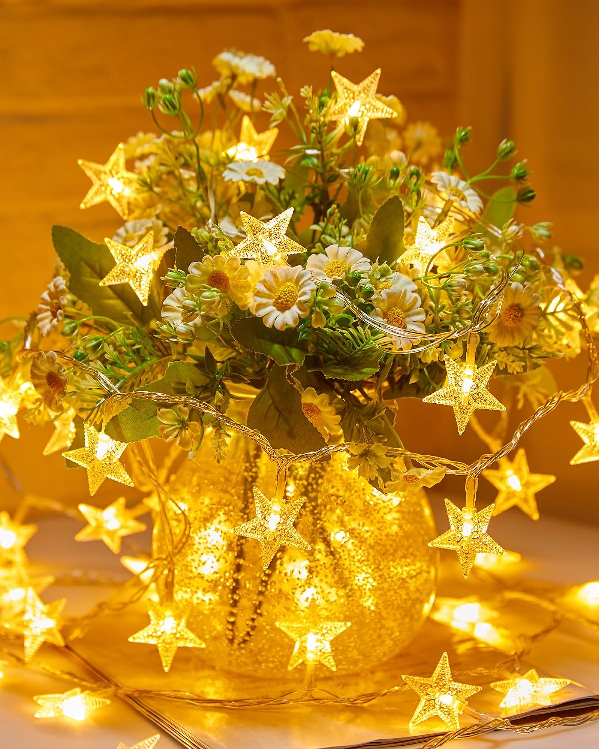 Minetom 66ft Plug in Star String Lights Plug in with Remote and Timer