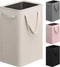 Optish 90L Slim Laundry Hamper, Baby Hamper for Nursery with Handles, Large Laundry Basket for Dorm, Bedroom, Living Room, Collapsible Laundry Basket, White