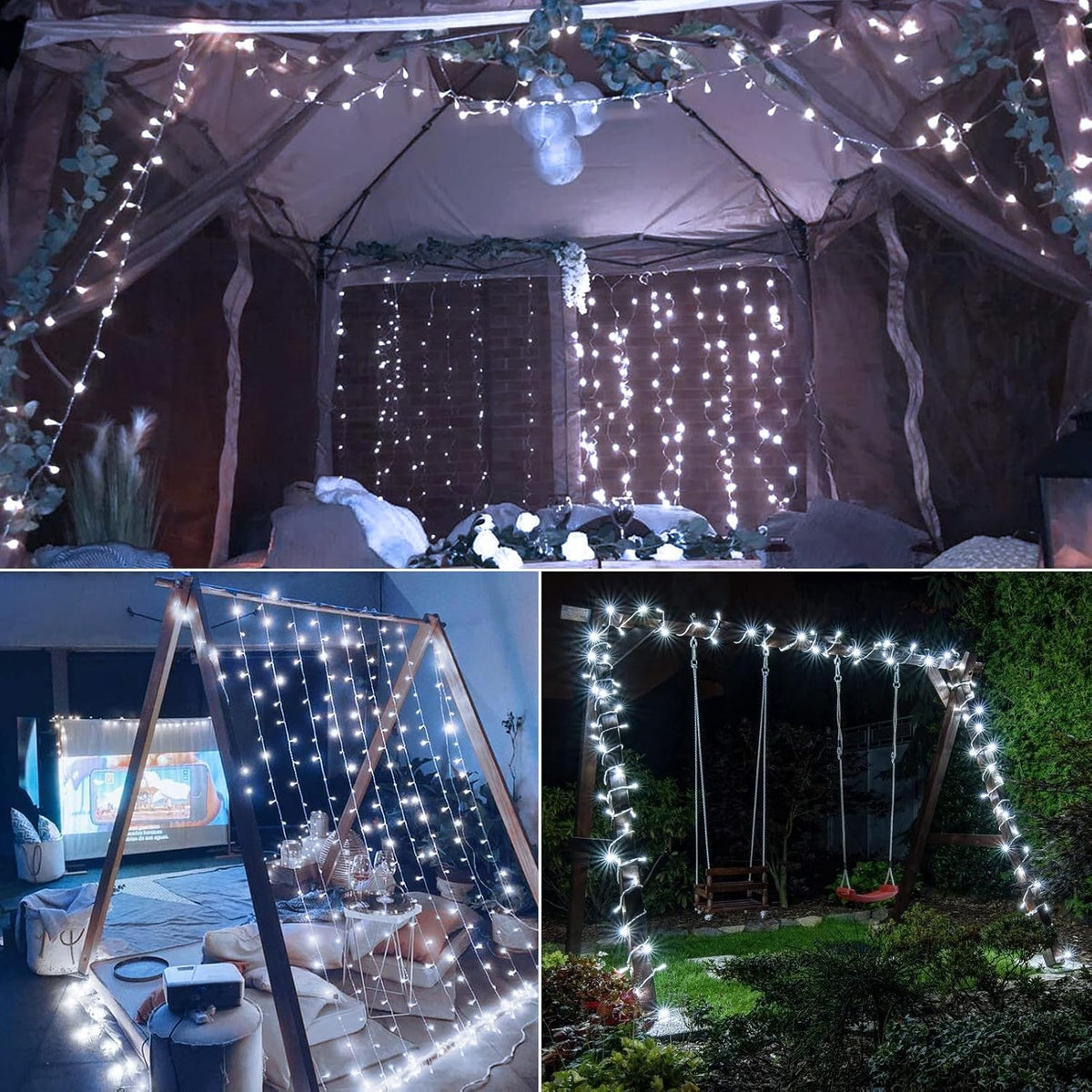 4 Pack Battery Operated Christmas String Lights 16.5Ft 50LED Wreath Lights