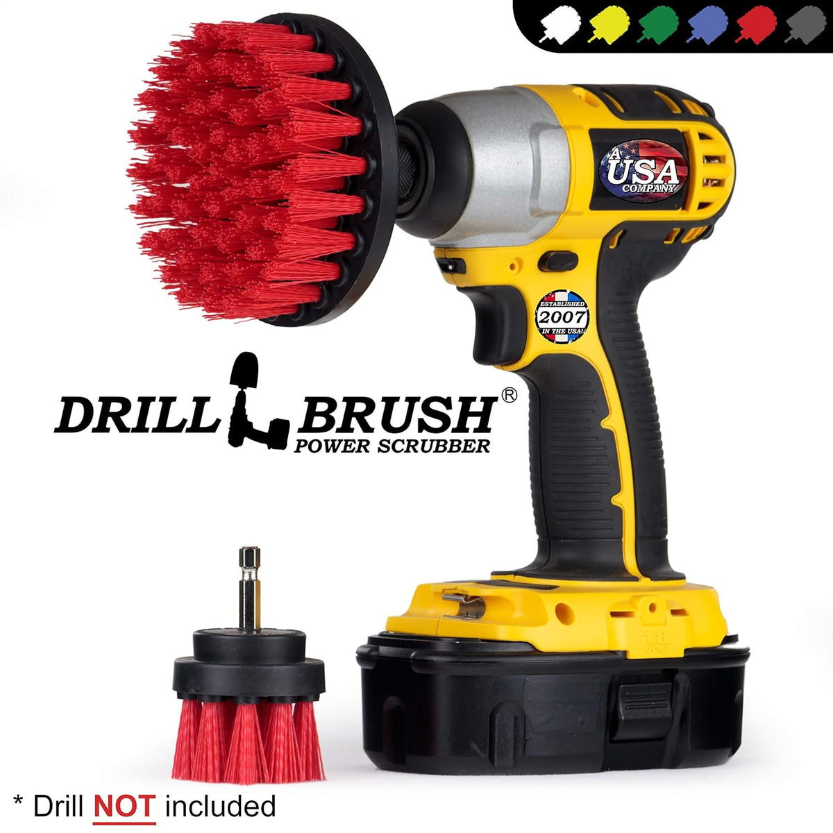 Drill Brush Outdoor Cleaning Attachment - Porch and Patio Scrubbing Tools