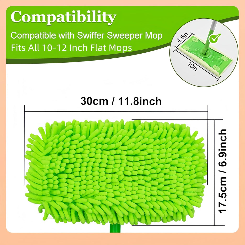 Reusable Chenille Mop Pads Compatible with Swiffer Sweeper,Mop Refills