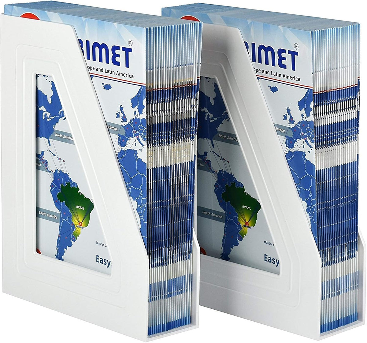 Acrimet Magazine File Holder, Vertical Desk Organizer, White, 2 Pack